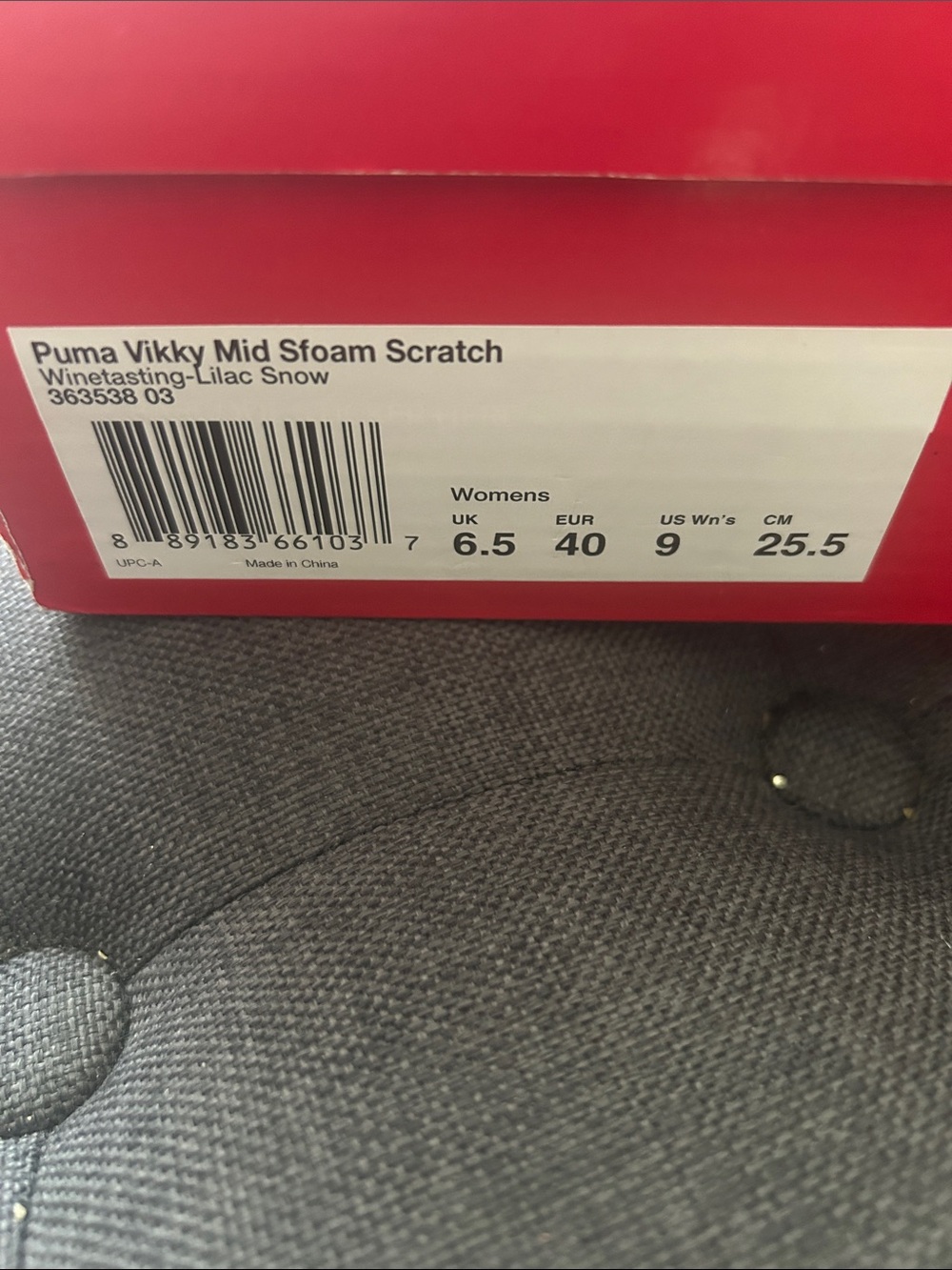 Puma Maroon High-Top Sneakers with White Soles - Picture 2 of 3